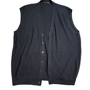 🖤 Tulliano 100% Silk Knit Button Front Sleeveless Sweater Vest‎ Men’s XL 🖤